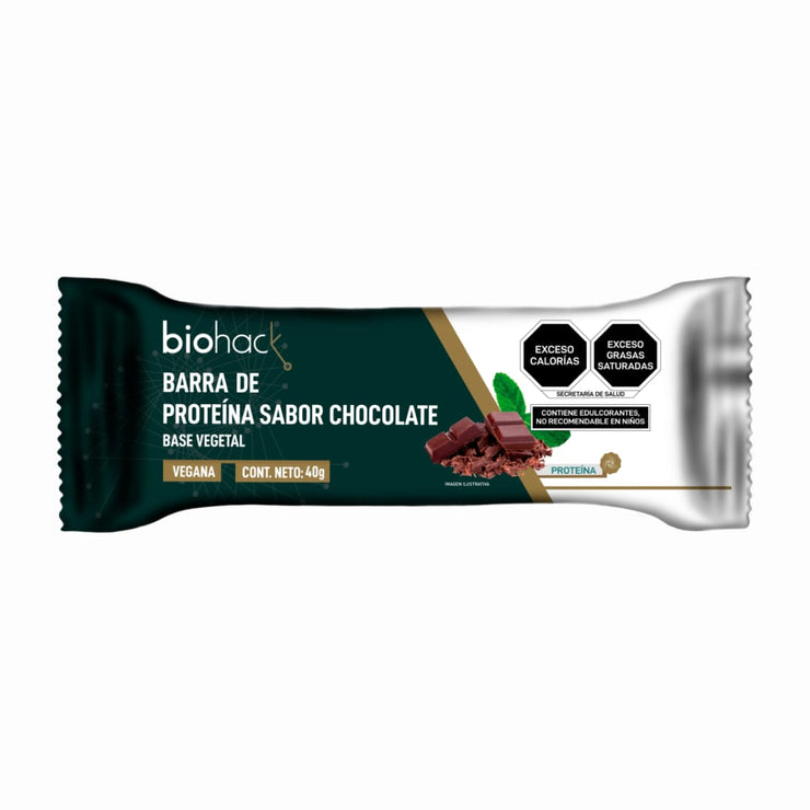 Barra de Proteina Plant Based - Sabor Chocolate - Vegana (Caja de 8 Piezas)